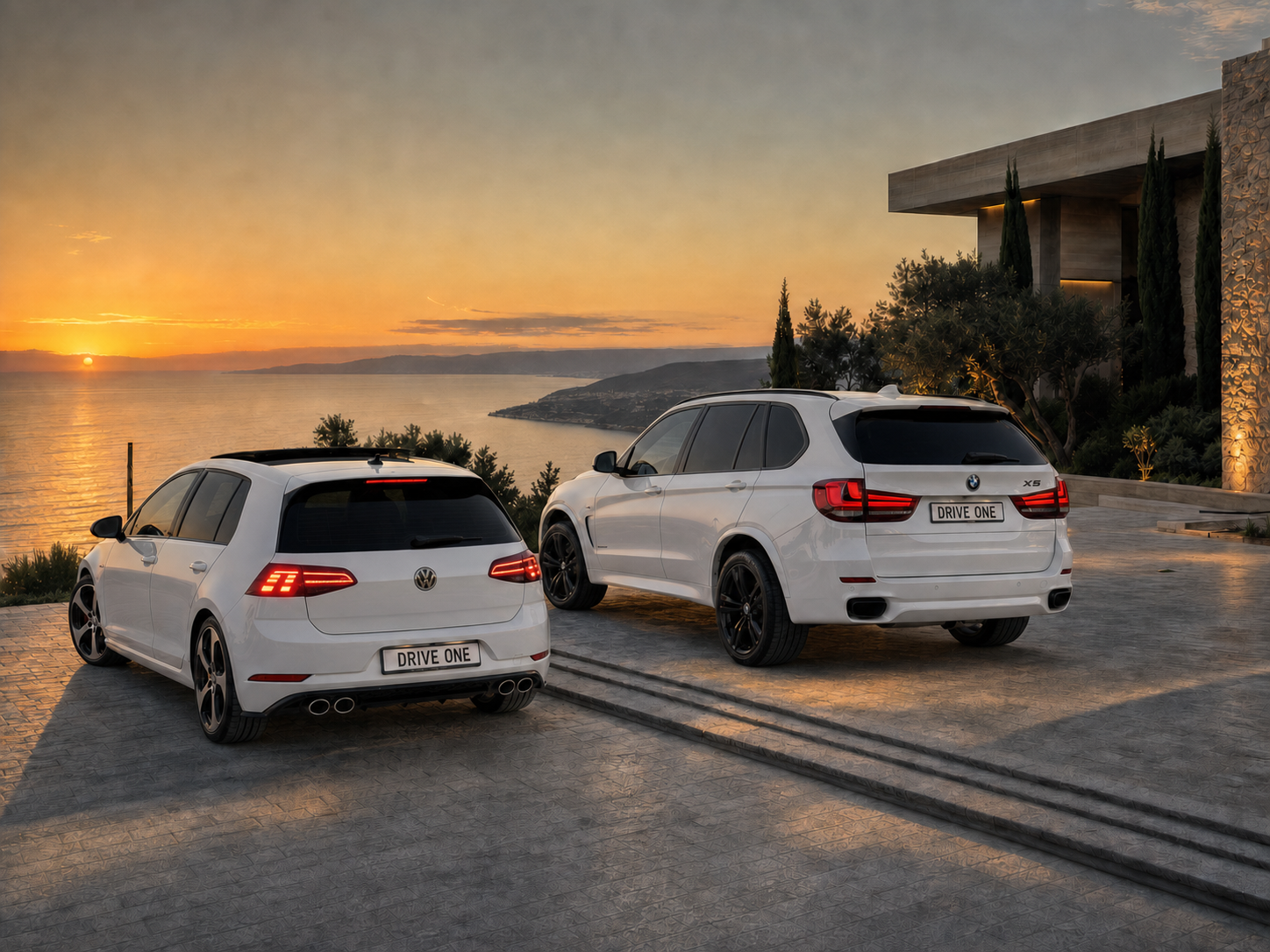 BMW X5 · Volkswagen Golf GTI · Albanian Riviera
